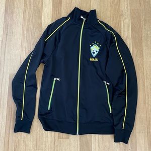 EUC Men’s Brasil Brazil Full Zip Up Soccer Futbol Jacket Size S